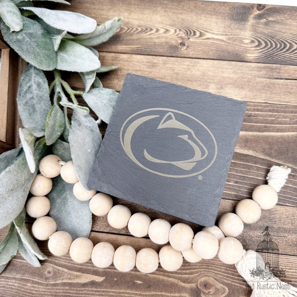 Penn State Coasters (Set of 4) | Slate Coasters | Custom Coasters | Nittany Lions Coasters | PSU | WE ARE | Penn State Nittany Lions