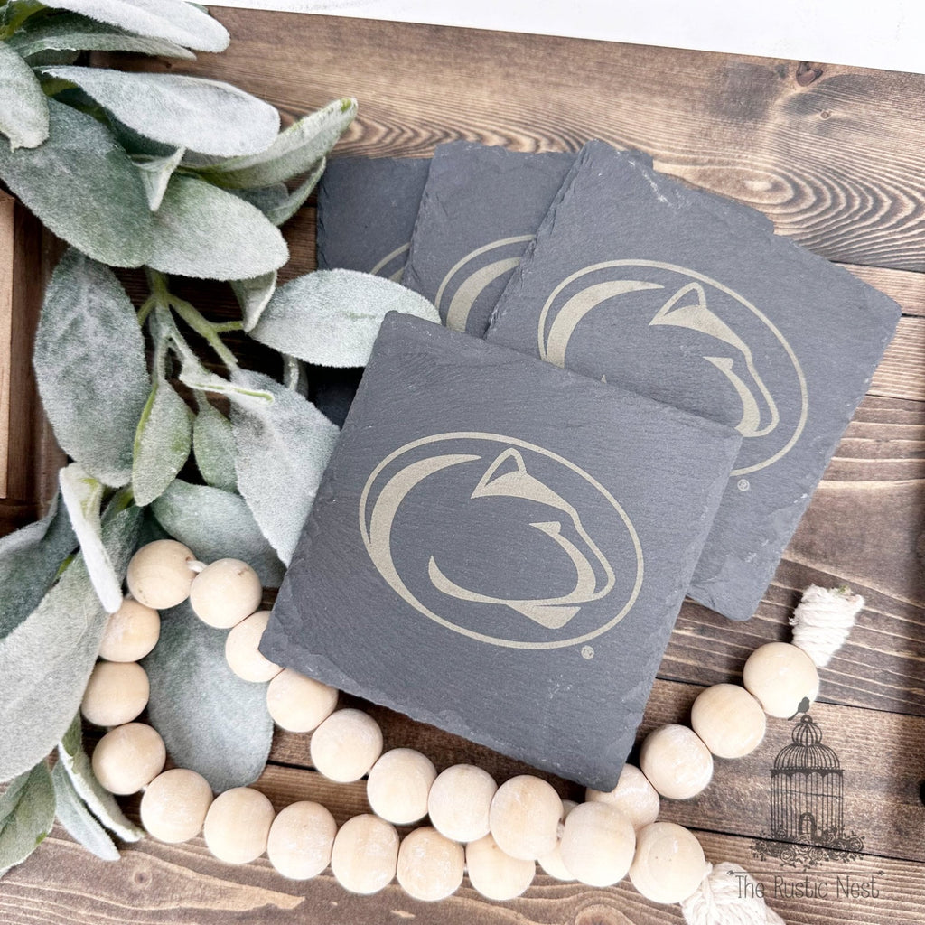 Penn State Coasters (Set of 4) | Slate Coasters | Custom Coasters | Nittany Lions Coasters | PSU | WE ARE | Penn State Nittany Lions