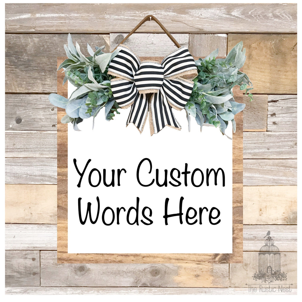 PAINTED Customized Front Door Sign | Custom Quote Sign | Create your own Custom Wood Sign | Custom Round Door Hanger | Front Door Wreath