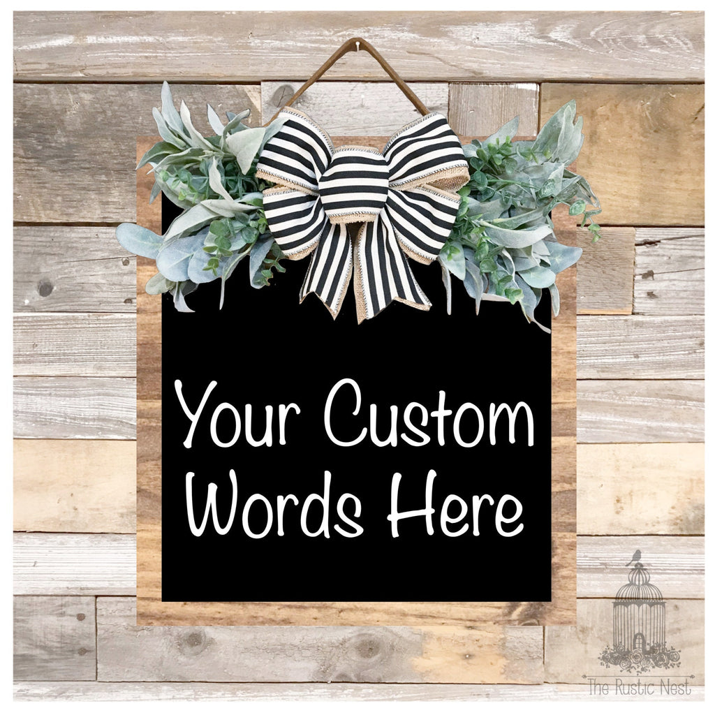 PAINTED Customized Front Door Sign | Custom Quote Sign | Create your own Custom Wood Sign | Custom Round Door Hanger | Front Door Wreath