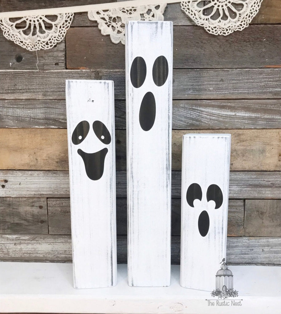 Halloween Porch Signs | Halloween Sign | Halloween Blocks | Halloween Decor | Trick or Treat | Wood Blocks | Porch Sign | Ghost Porch Blocks