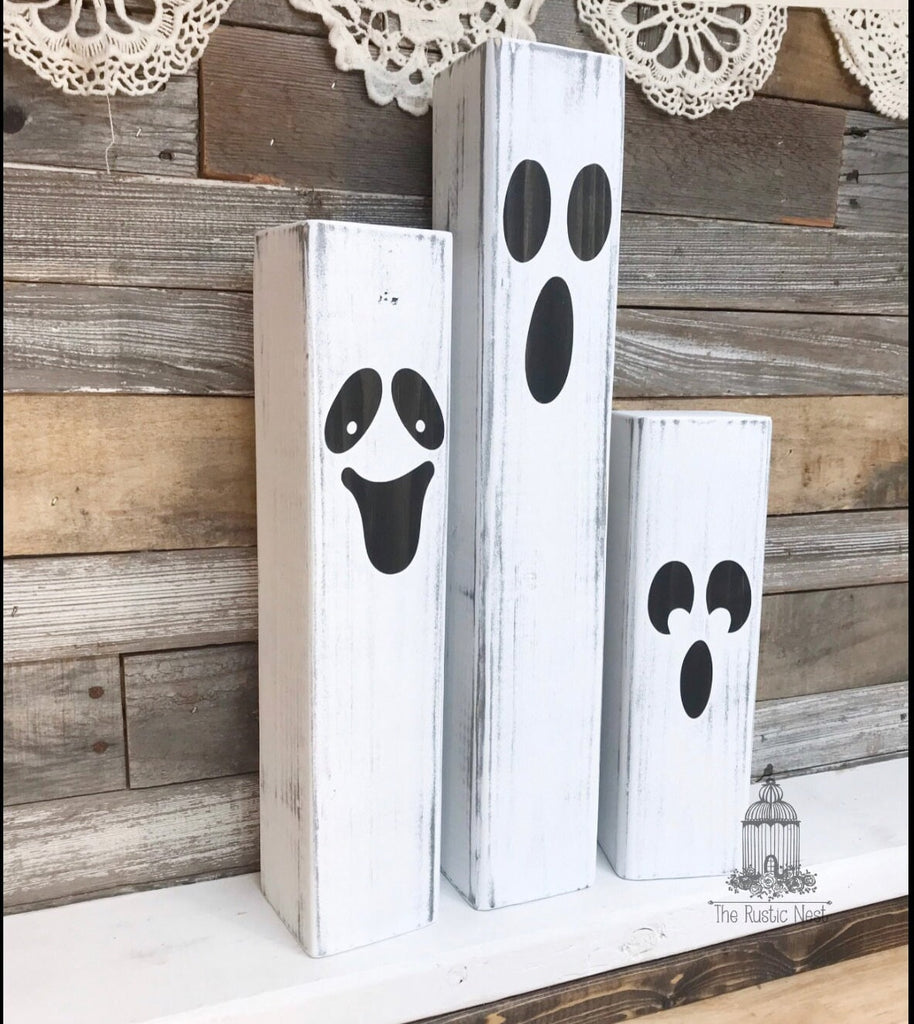 Halloween Porch Signs | Halloween Sign | Halloween Blocks | Halloween Decor | Trick or Treat | Wood Blocks | Porch Sign | Ghost Porch Blocks