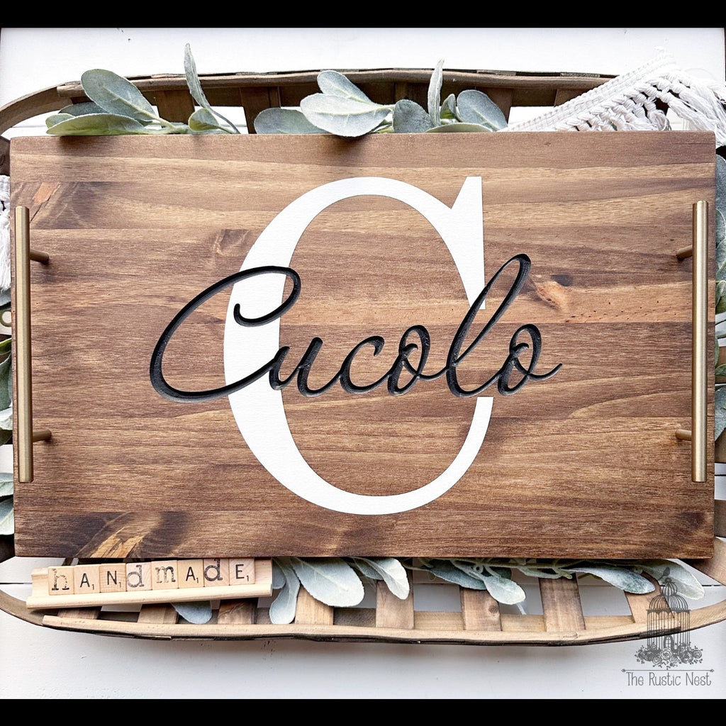 Serving Tray | Personalized Wood Serving Tray | Engraved Wood Serving Tray | Breakfast in Bed Tray | Personalized Tray | Wood Serving Tray