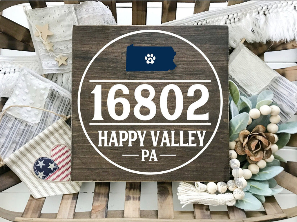 Happy Valley Zip Code Sign | We Are Sign | PA Sign | We Are | State College PA Sign | College Football Sign | Pennsylvania Sign | Central PA