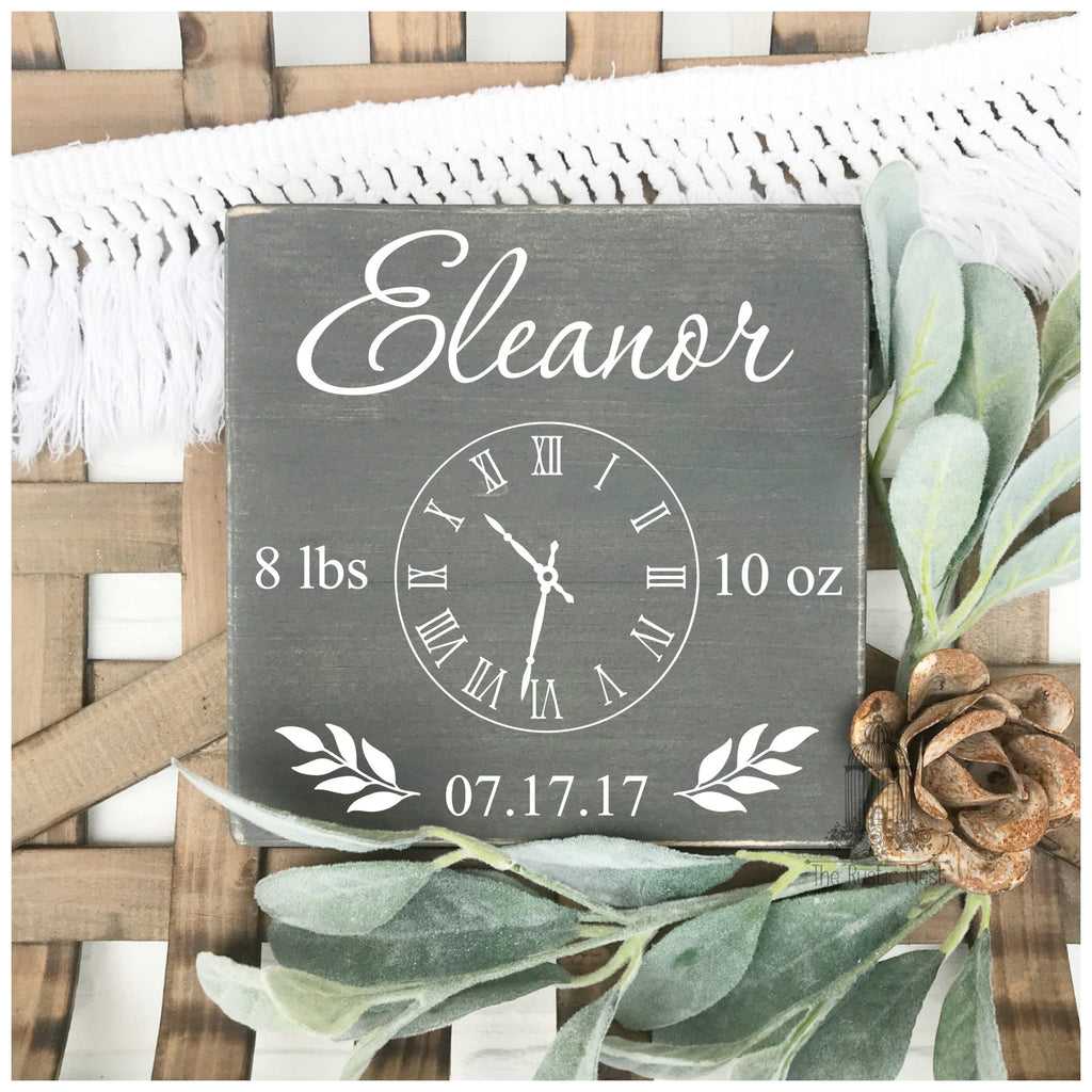 Children's Birth Clock Sign | Birth Stat Sign | Birth Date Sign | New Mom Gift | Mothers Day Gift | In these moments time stood still sign