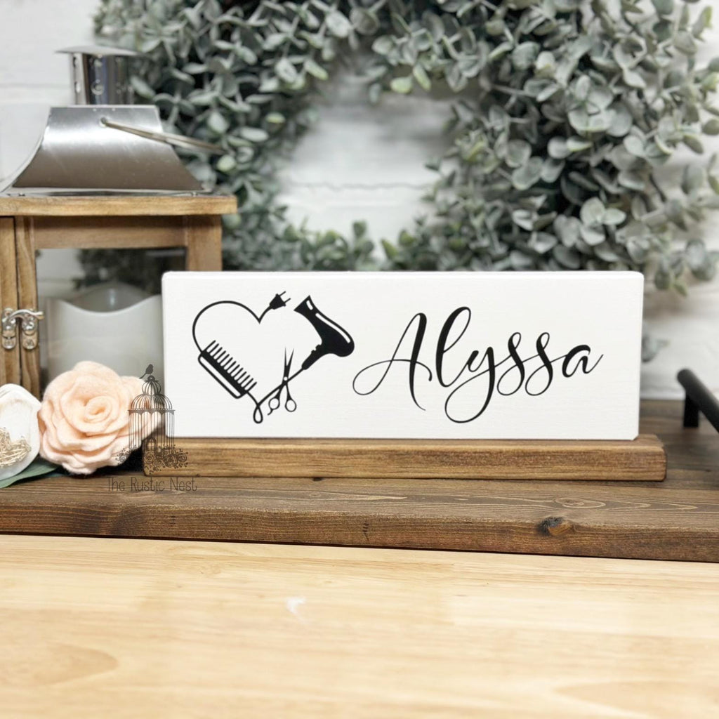 Hairdresser name tag sign | Hairdresser gift | Hairstylist Gift | Gift for Hairstylist | Gift for Hairdresser | Personalized Hairstylist