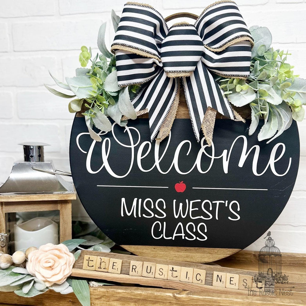 PAINTED Teacher Door Sign | Teacher Name Sign | Classroom Sign | Teacher Gift | Teacher Appreciation | Welcome to our Classroom