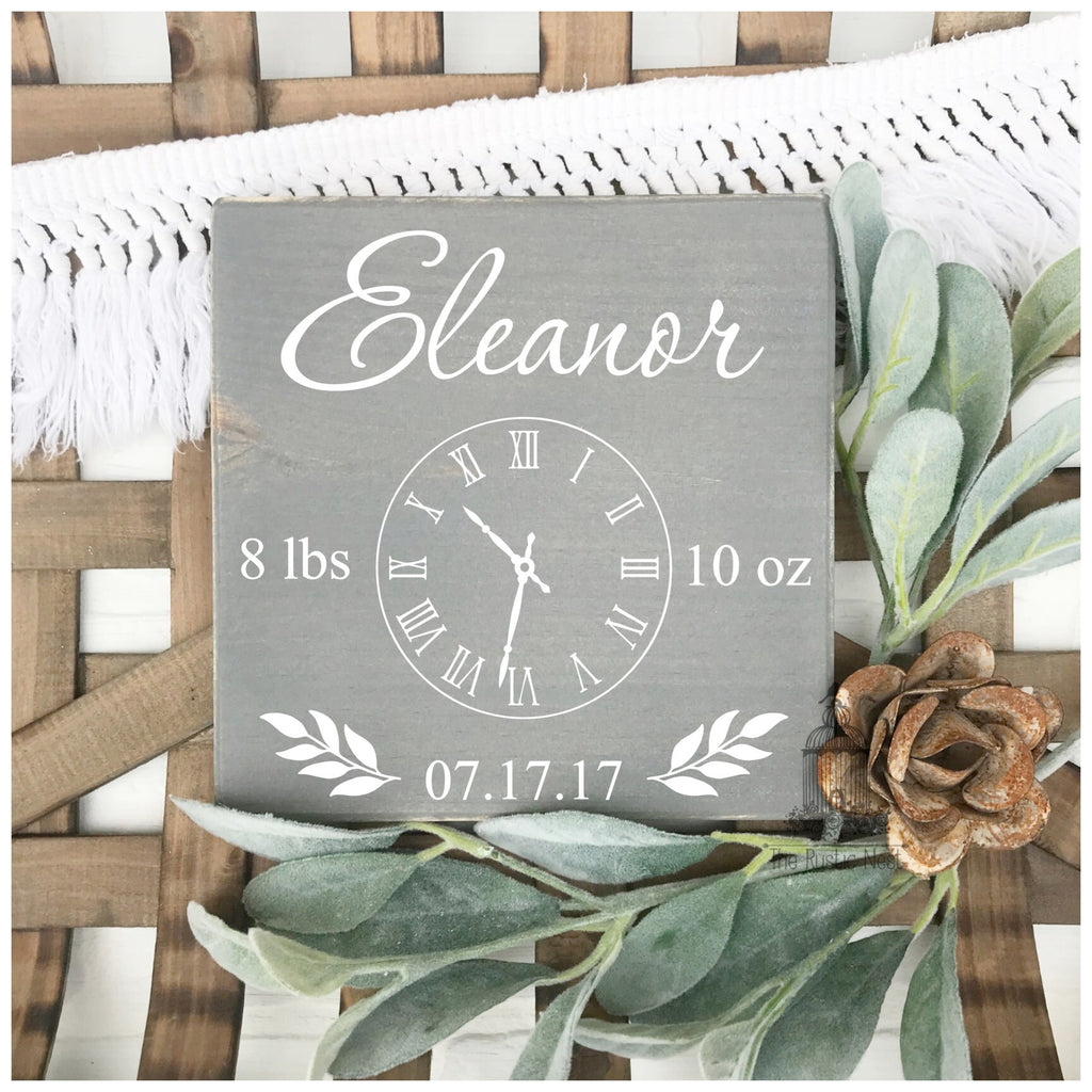 Children's Birth Clock Sign | Birth Stat Sign | Birth Date Sign | New Mom Gift | Mothers Day Gift | In these moments time stood still sign