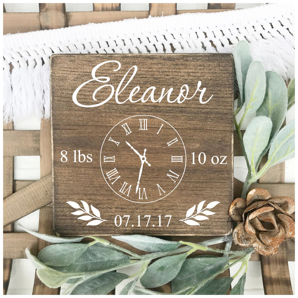 Children's Birth Clock Sign | Birth Stat Sign | Birth Date Sign | New Mom Gift | Mothers Day Gift | In these moments time stood still sign