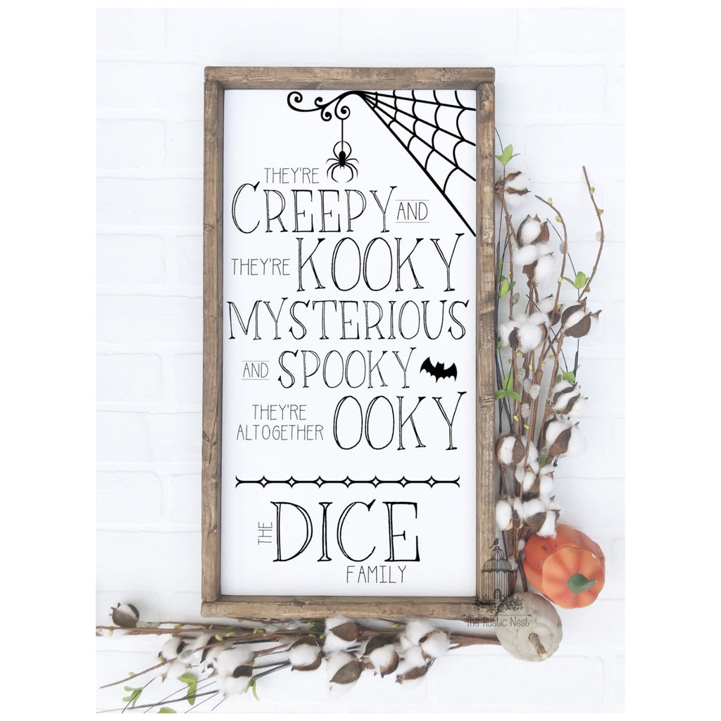 The Addams Family Personalized Halloween Sign | Addams Family Sign | Addams Family Sign | Halloween Decor | Halloween Sign (24" x 12.5")