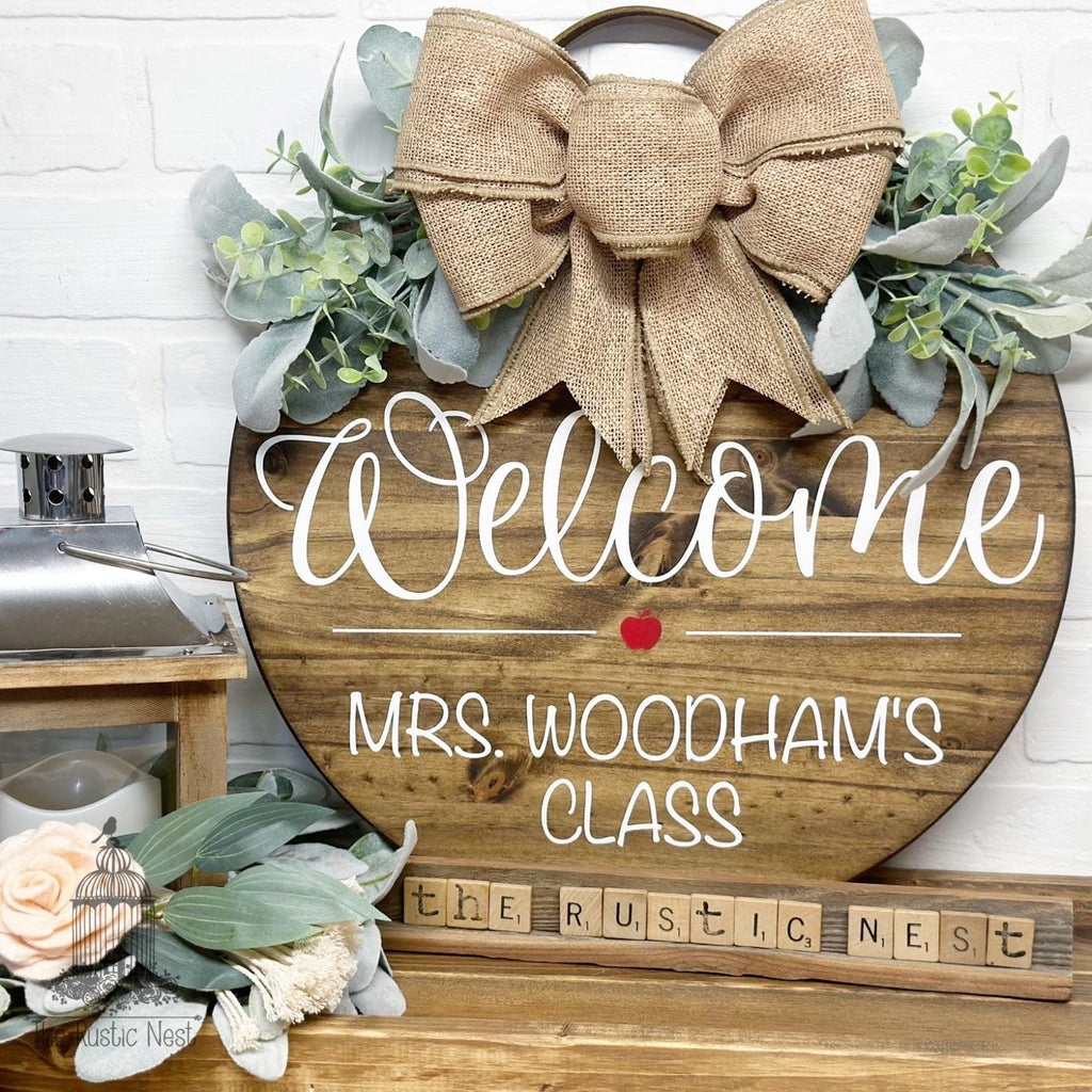 PAINTED Teacher Door Sign | Teacher Name Sign | Classroom Sign | Teacher Gift | Teacher Appreciation | Welcome to our Classroom