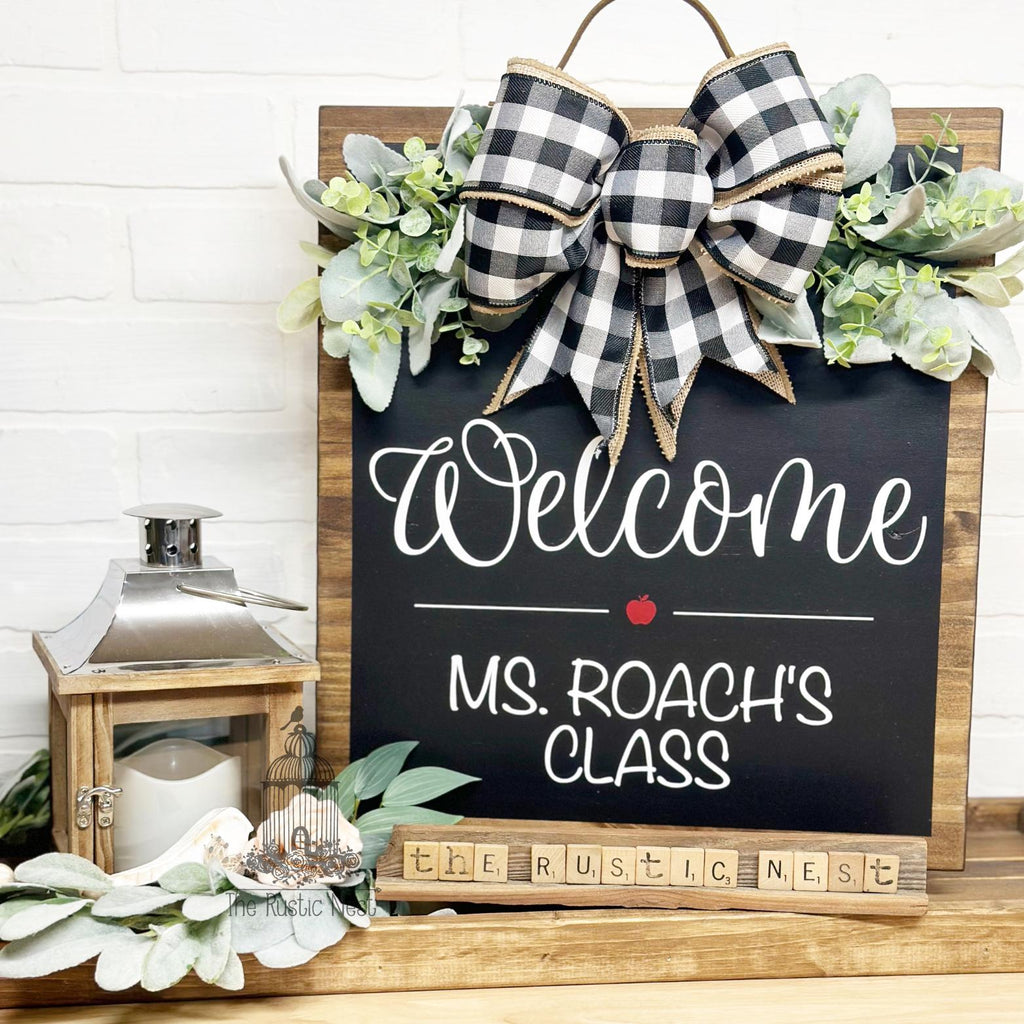 PAINTED Teacher Door Sign | Teacher Name Sign | Classroom Sign | Teacher Gift | Teacher Appreciation | Welcome to our Classroom