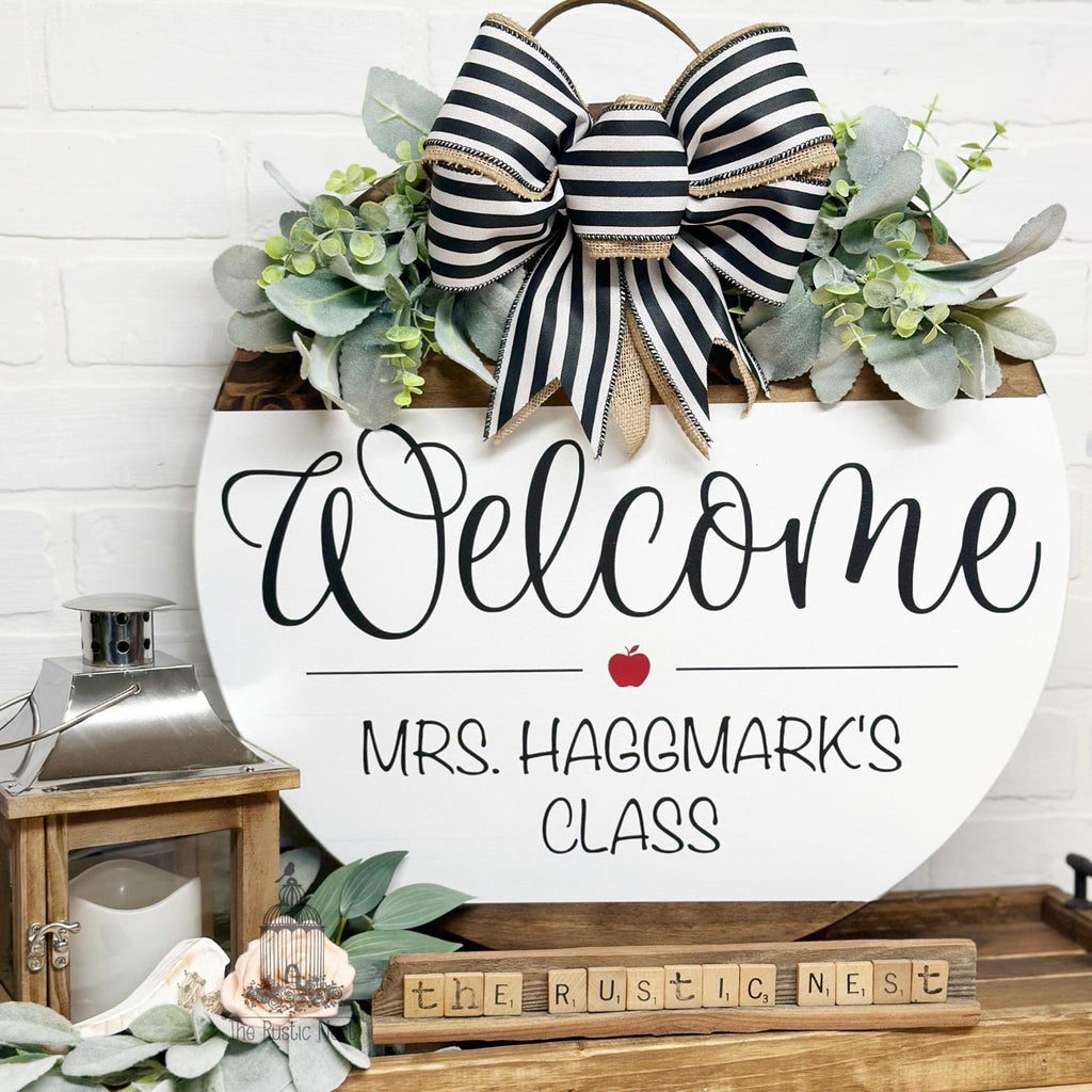 PAINTED Teacher Door Sign | Teacher Name Sign | Classroom Sign | Teacher Gift | Teacher Appreciation | Welcome to our Classroom