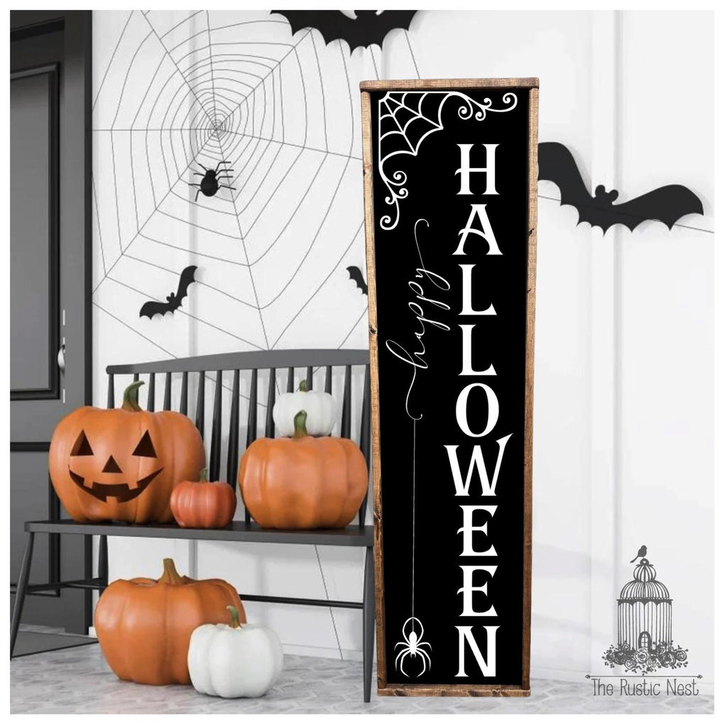 Happy Halloween Porch Sign | Wooden Halloween Sign | Wooden Porch Sign | Front Porch Sign | Halloween Decor | Trick or Treat Sign