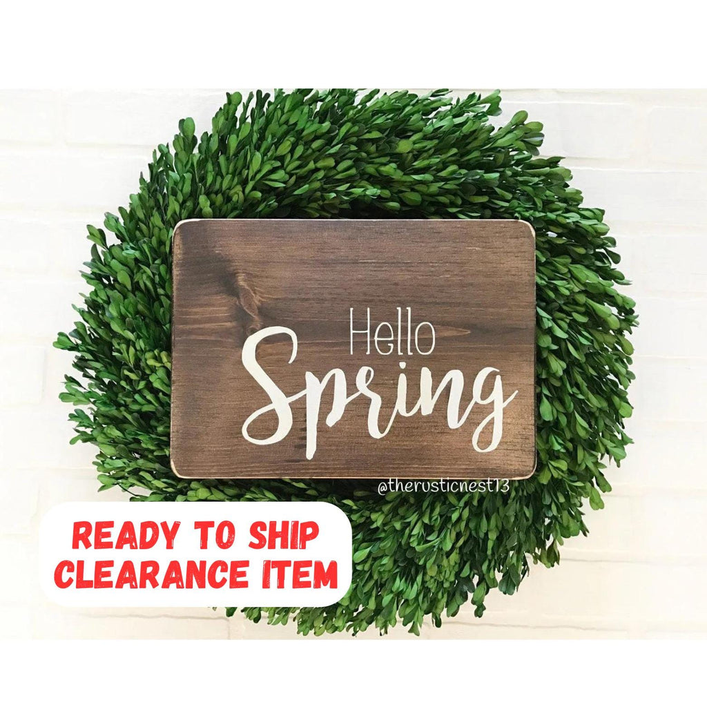 Hello Spring Wooden Sign (13" x 9.25")