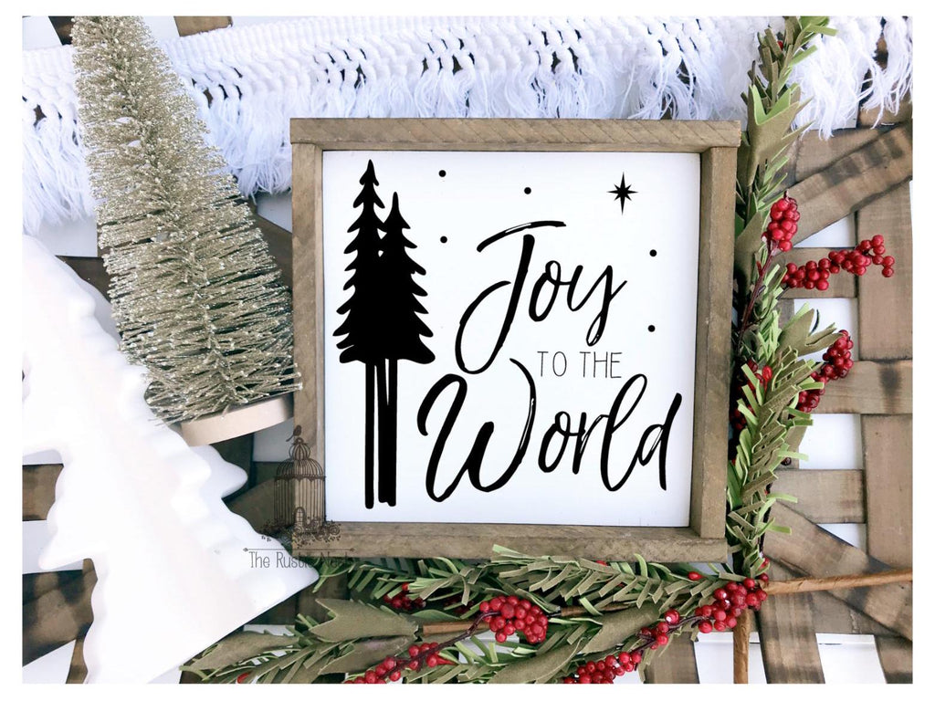 Joy to the World Christmas Sign | Christmas Decor | Holiday Sign | Holiday Decor | Joy to the world wood sign | Christmas Sign (8" x 8")