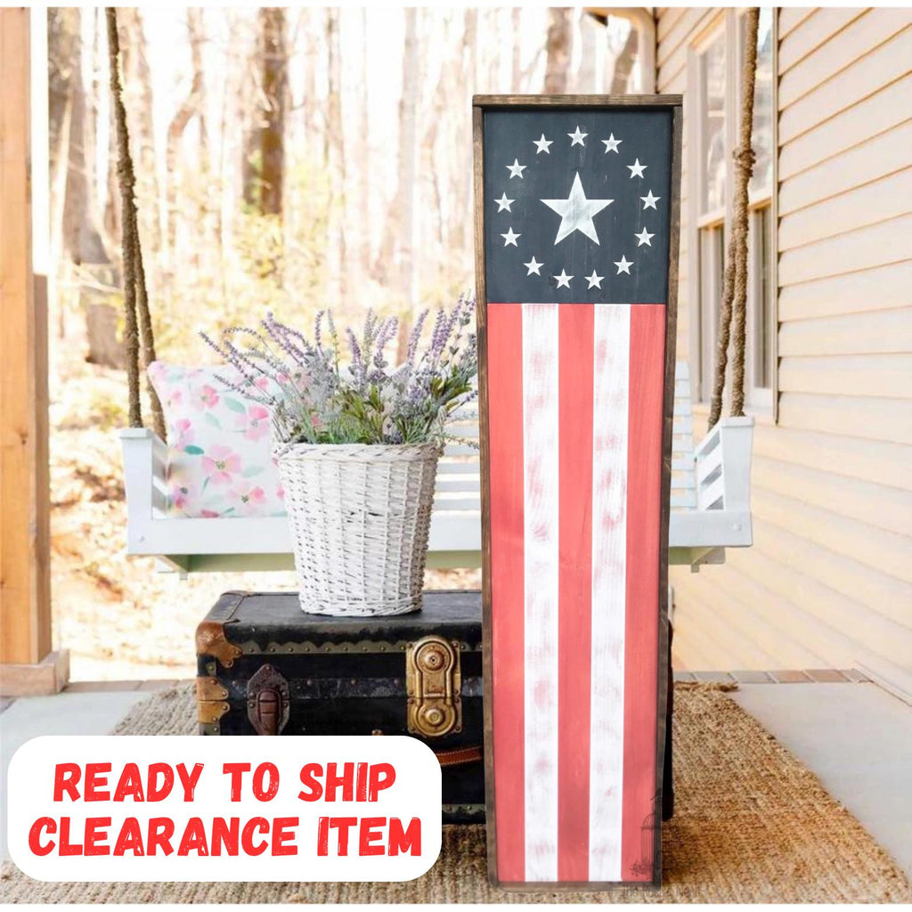 Patriotic Front Porch Sign | American Flag Sign | Wooden American Flag Sign | 4th of July Decor | Patriotic Sign | Porch Flag Sign