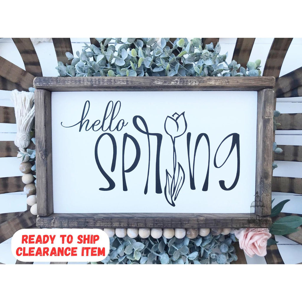 hello SPRING Wooden Sign | Hello Spring Sign | Spring Sign | Spring Decor | Easter Decor | Seasonal Sign