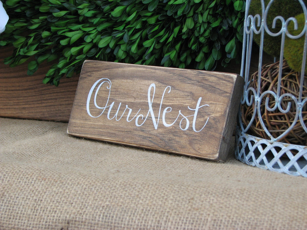 Mini "Our Nest" Sign (8" x 3.5")