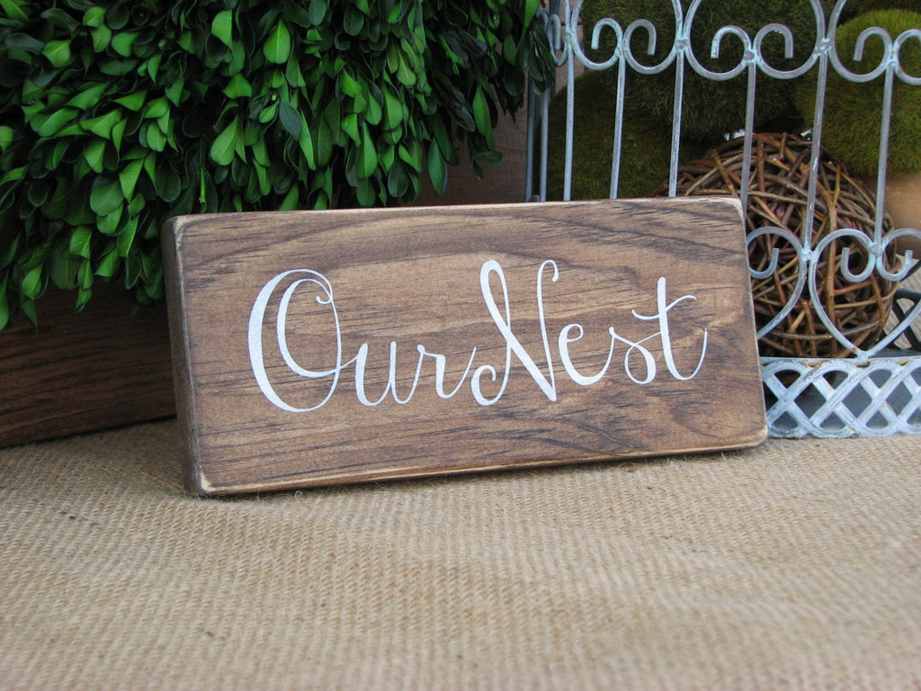 Mini "Our Nest" Sign (8" x 3.5")