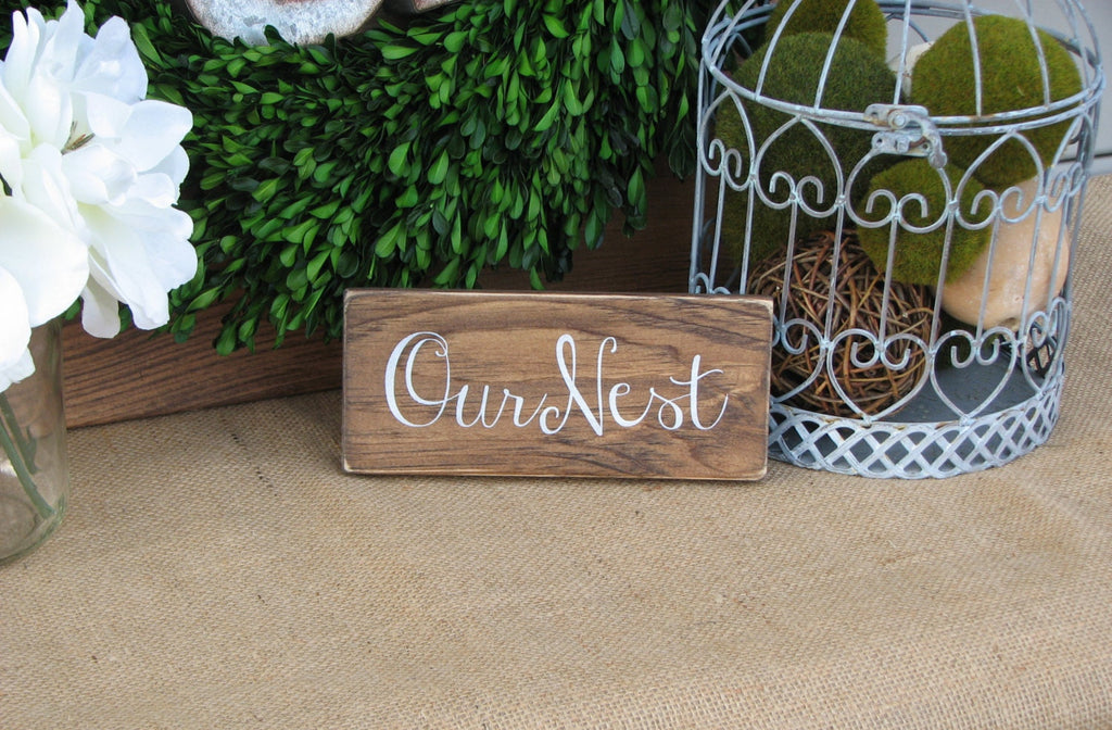 Mini "Our Nest" Sign (8" x 3.5")