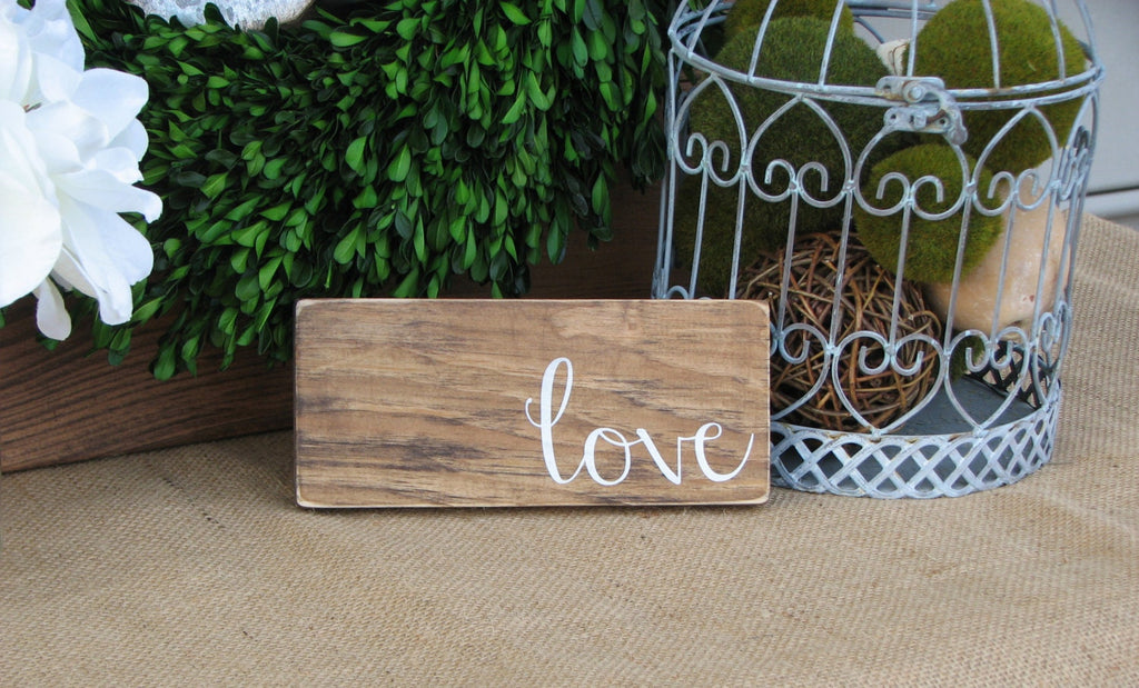 Rustic mini "Love" Sign (8" x 3.5")