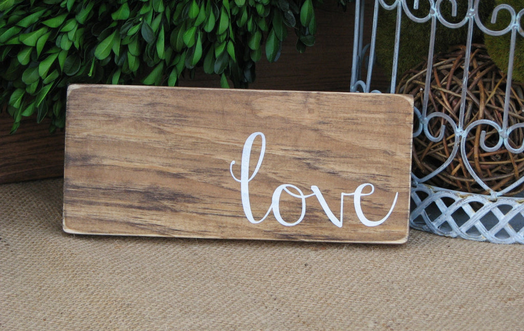 Rustic mini "Love" Sign (8" x 3.5")