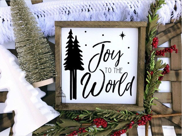 Joy to the World Christmas Sign | Christmas Decor | Holiday Sign | Holiday Decor | Joy to the world wood sign | Christmas Sign (8" x 8")