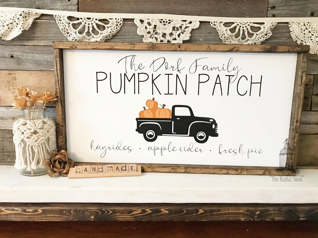 Pumpkin Patch Sign | Fall Sign | Personalized Pumpkin Patch Truck Sign | Fall Decor  (24" x 12.5")