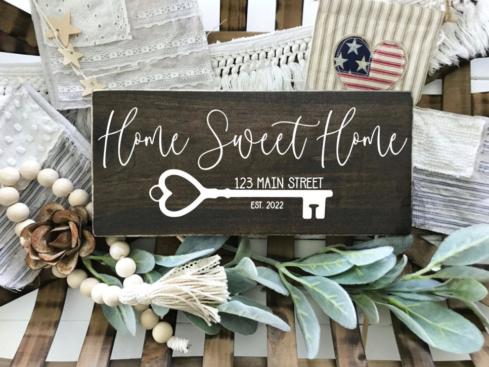 Our First Home Sign | First Home Gift | New Home Gift | Realtor Closing Gift | Closing Gift | Housewarming Gift | Home Sweet Home Sign