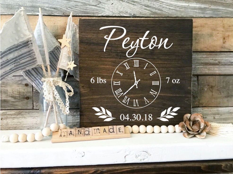 Children's Birth Clock Sign | Birth Stat Sign | Birth Date Sign | New Mom Gift | Mothers Day Gift | In these moments time stood still sign