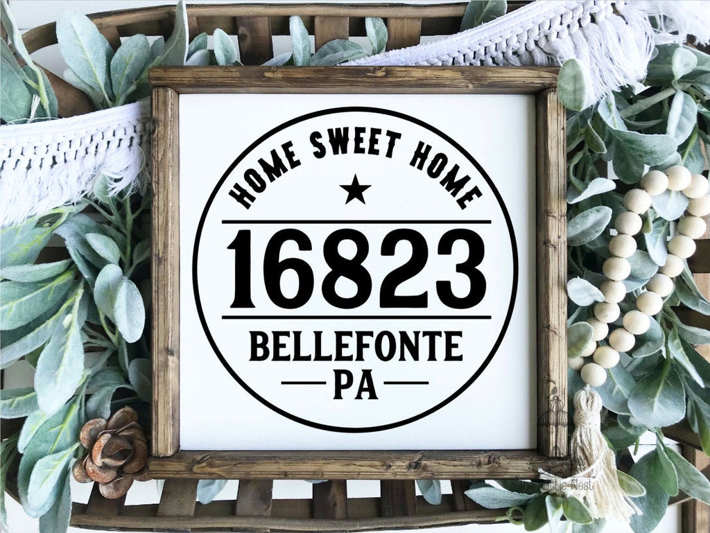 Zip Code Sign | Custom Zip Code Sign | City and State Sign | Hometown Gift | Custom Location Sign | Home Sweet Home
