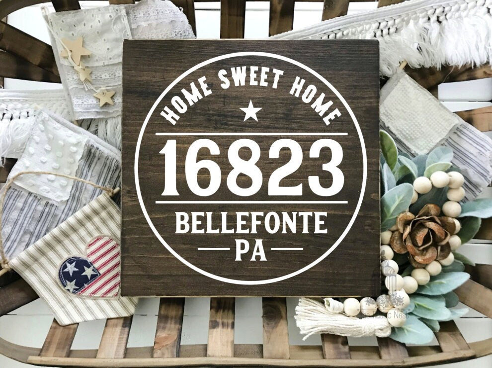 Zip Code Sign | Custom Zip Code Sign | City and State Sign | Hometown Gift | Custom Location Sign | Home Sweet Home