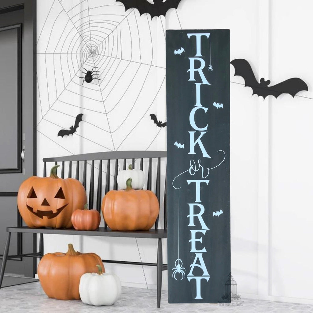 Trick or Treat Halloween Porch Sign | Wooden Halloween Sign | Wooden Porch Sign | Front Porch Sign | Halloween Decor | Trick or Treat Sign