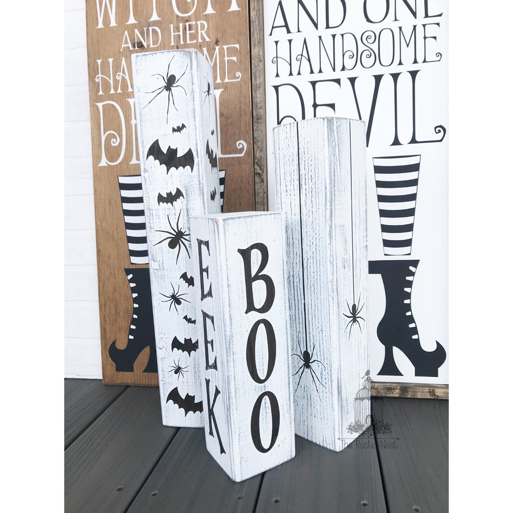 Halloween Porch Signs | Halloween Sign | Halloween Blocks | Halloween Decor | Trick or Treat | Wooden Blocks | Porch Sign | Boo | Eek